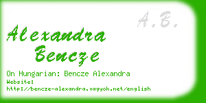 alexandra bencze business card